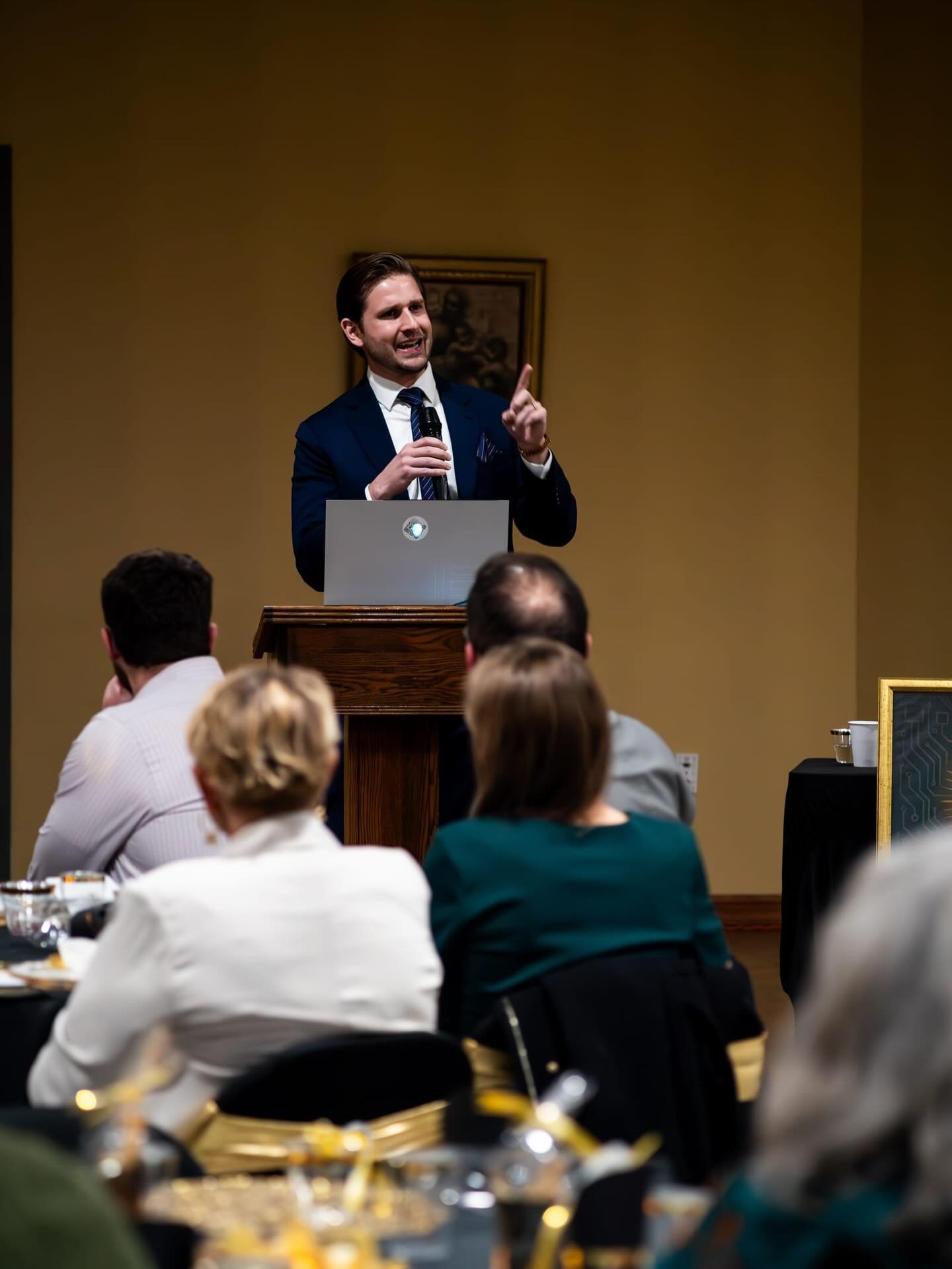 Patrick J. Wolf speaking at a policy event in Idaho